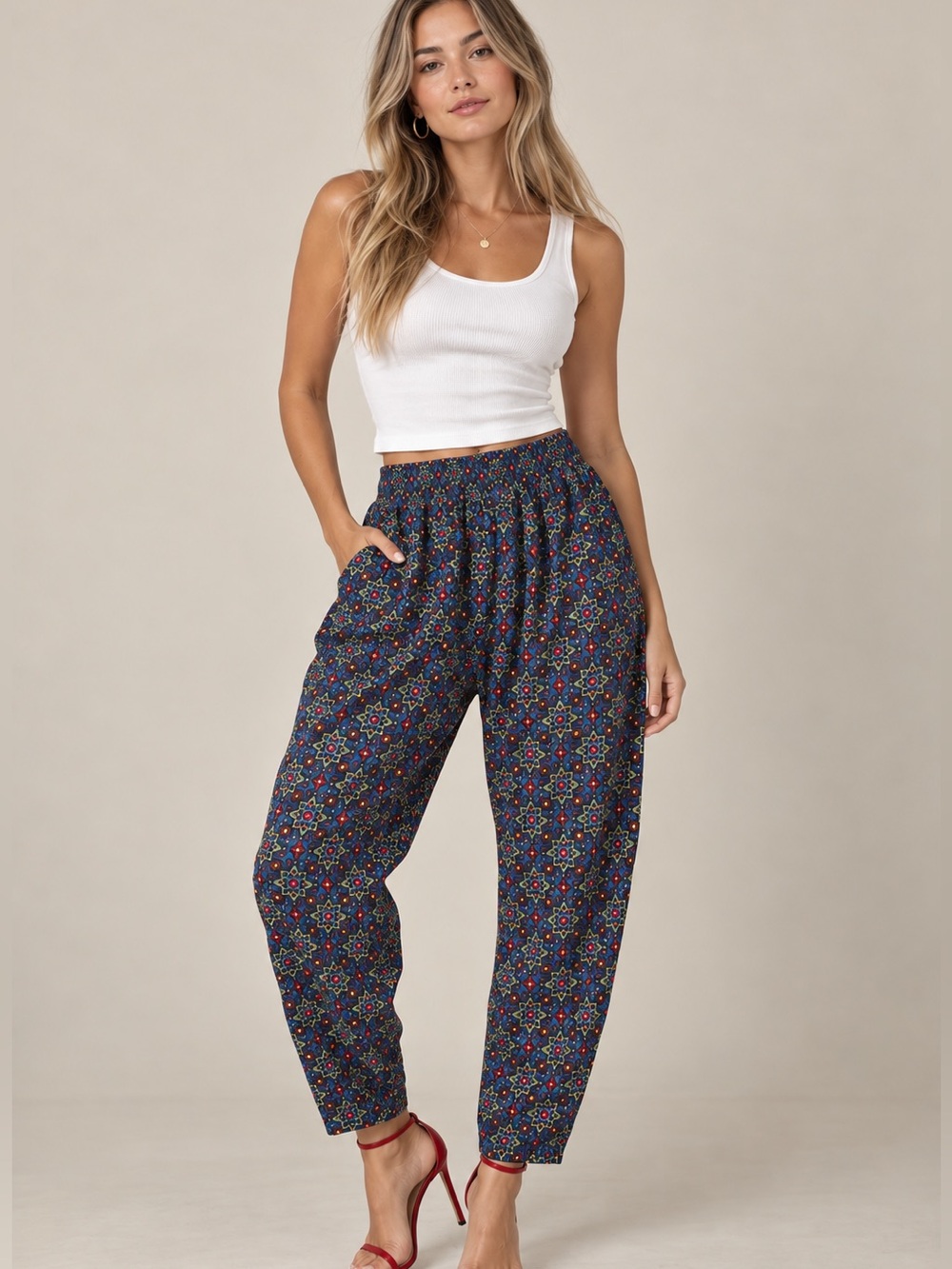 Vintage Palmettos 80’s Kaleidoscope Print High Waist Pants